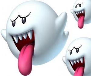 пазл Бу из игры Super Mario Bros. Боос являются спектральными существа с острыми зубами и длинные языки